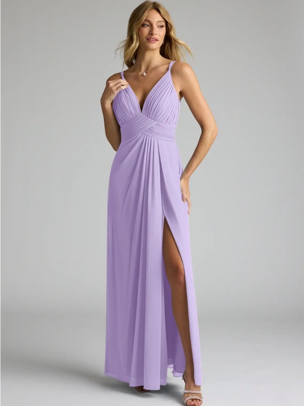 Azazie Maren Allure Lilac Chiffon Dress